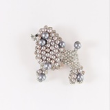 POODLE BROOCH IN SILVER AND GREY By KENNETH JAY LANE